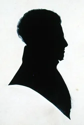 Silhouet van GB, uit het plakboek van Michael Faraday