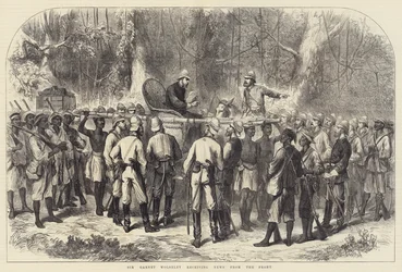 Sir Garnet Wolseley ontvangt nieuws van het front