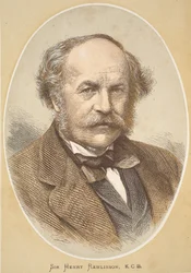 Sir Henry Rawlinson, illustratie uit De Geïllustreerde Editie van het Leven en de Ontdekkingen van David Livingstone door J. Ewing Richie, uitgegeven door A. Fullarton & Co., 1876