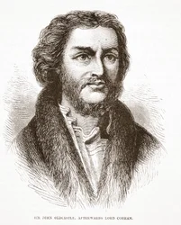 Sir John Oldcastle, later Lord Cobham, illustratie uit De Geschiedenis van het Protestantisme door James Aitken Wylie, 1878