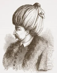 Soliman de Grote (naar een prent in de Bibliothèque Nationale), illustratie uit De Geschiedenis van het Protestantisme door James Aitken Wylie, 1878