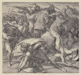 Lied van Saul voor zijn laatste slag (gravure)