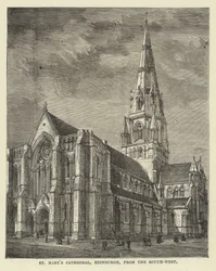 St Marys-kathedraal, Edinburgh, vanuit het zuidwesten