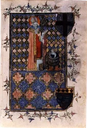 Sint Nicolaas wekt een jongeling tot leven, uit een getijdenboek, c.1400-40
