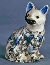 Staffordshire massieve agaat kat, c.1745