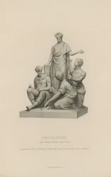 Standbeeld dat Engineering uitbeeldt dat het Albert Memorial siert