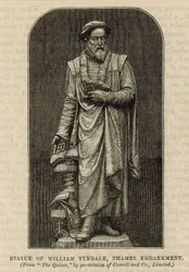 Standbeeld van William Tyndale op de Thames Embankment