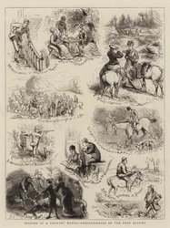 Verblijf in een landhuis, herinneringen aan de afgelopen herfst (gravure)