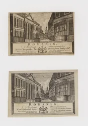 Kousenfabrikanten, Romanis, op Cheapside en daarna op Leadenhall Street, handelskaart
