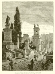 Straat van de graven in Athene (gerestaureerd)
