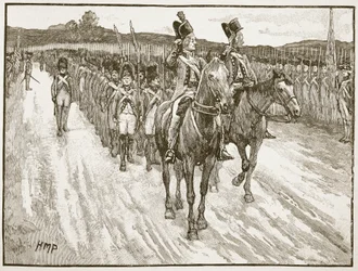 Overgave van Lord Cornwallis, York Town, 1781, illustratie uit Cassells Illustrated History of England