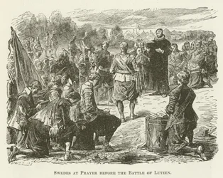 Zweden bidden voor de slag bij Lutzen