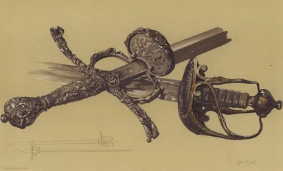 Zwaarden van Oliver Cromwell en John Hampden