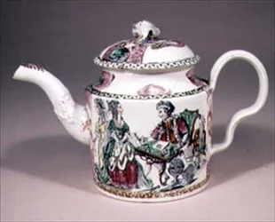 Theepot, met inscriptie `God Speed the Plough