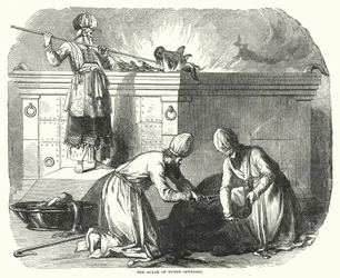 Het brandofferaltaar (gravure)