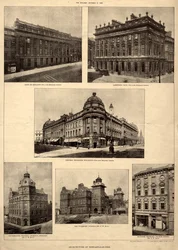 De architectuur van Newcastle-on-Tyne, uit 