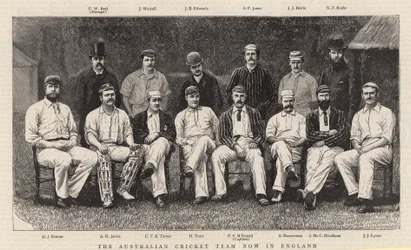 Het Australische cricketteam dat nu in Engeland is