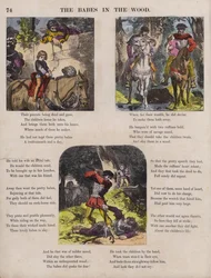 De kinderen in het bos (gekleurde gravure)