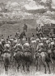 De Slag bij Königgrätz, ook bekend als de Slag bij Sadowa of Hradec Králové, nabij Sadová, Bohemen