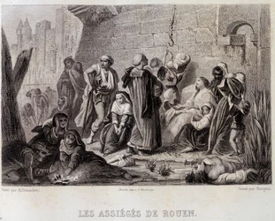 De Belegerden van Rouen (gravure)