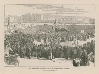 De Chartist demonstratie op Kennington Common