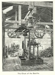 De klok van de Bastille (gravure)