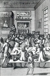De koffiehuis menigte, door Edward Ward, uit Vulgus Britannicus