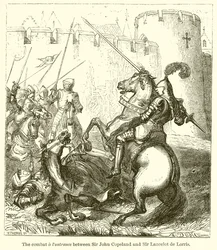 Het Gevecht tussen Sir John Copeland en Sir Lancelot de Lorris