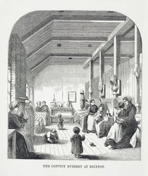 De Gevangeniskwekerij in Brixton, uit The Criminal Prisons of London and Scenes of Prison Life door Henry Mayhew (1812-87) en John Binny, 1862