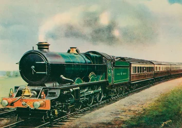 De "Cornish Riviera Express," getrokken door de "King George V," Great Western Railway