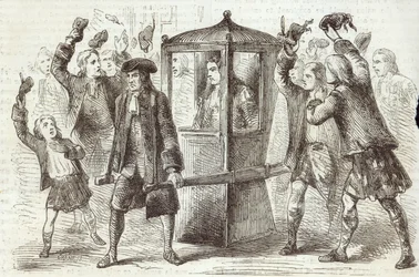 De Hertog van Hamilton op weg naar het Schotse Parlementshuis