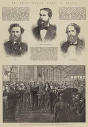 De fatale ballonopstijging in Frankrijk (gravure)