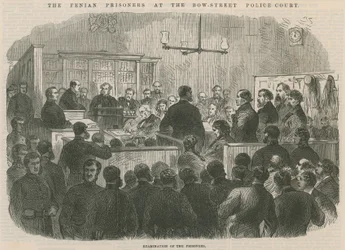 De Fenian gevangenen bij het Bow Street Politiebureau