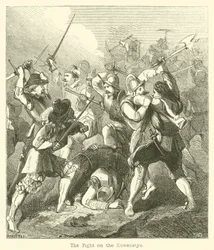 De strijd op de Kowenstyn (gravure)