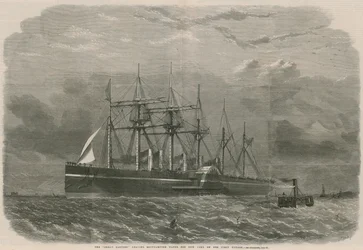 De Great Eastern verlaat Southampton Water voor New York op haar eerste reis