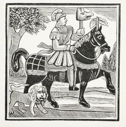 De Geschiedenis van Guy, Graaf van Warwick, illustratie uit Chap-books van de Achttiende Eeuw door John Ashton, uitgegeven 1882