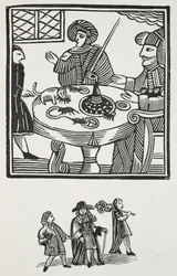 De geschiedenis van Sir Richard Whittington, drie keer burgemeester van Londen, illustratie uit Chap-books van de achttiende eeuw door John Ashton, uitgegeven 1882