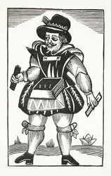 De Geschiedenis van Tom Long de Vervoerder, illustratie uit Chap-books van de Achttiende Eeuw door John Ashton, uitgegeven 1882