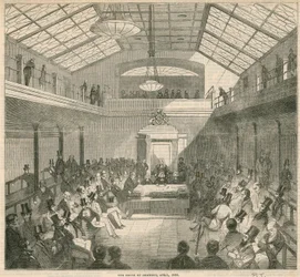 Het House of Commons, Westminster, Londen, in april 1844