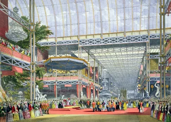 De inauguratie, uit Dickinsons Comprehensive Pictures of the Great Exhibition of 1851, gepubliceerd 1854
