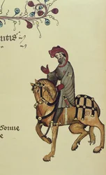 De Ridder, facsimile detail uit The Canterbury Tales, door Geoffrey Chaucer