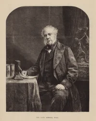 De overleden admiraal Rous (gravure)