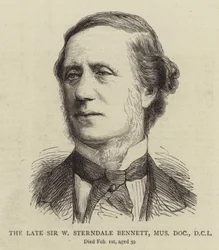 De overleden Sir W Sterndale Bennett, Mus Doc, DCL (gravure)