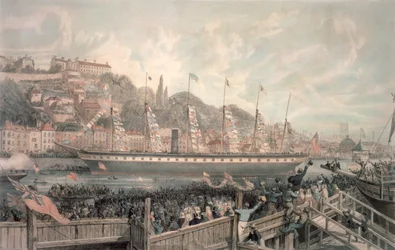 De Lancering van het Stoomschip 