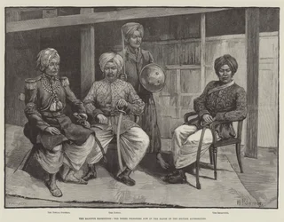 De Manipur-expeditie, de drie gevangenen nu in handen van de Britse autoriteiten