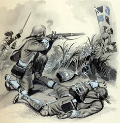 De aanval van de mariniers op Belle Isle, bij Bretagne, in 1761