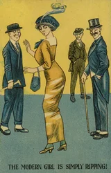 Het moderne meisje is gewoon aan het scheuren! (kleurenlitho)
