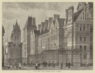 De Nieuwe Rechtbanken, Oostkant (gravure)