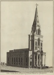 Het noordwestelijke aanzicht van Christ Church in Spitalfields, Londen