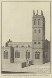 Het noordwestelijke aanzicht van de parochiekerk van St Alban in Wood Street, Londen